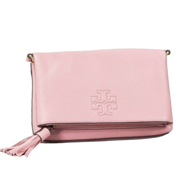 NEW Tory Burch Thea Pink Mini Leather Foldover Crossbody Bag Clutch Handbag NEW - Picture 6 of 7